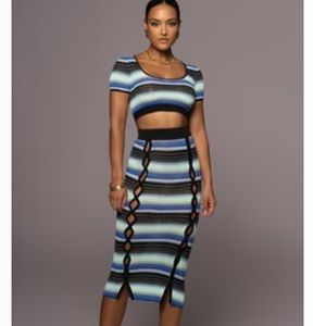Jluxlabel multi cut it out skirt set